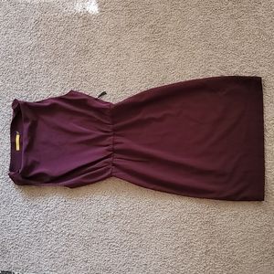 Alice + Olivia Burgundy Cowl Neck Sheath Sleeveless Mini Dress 4